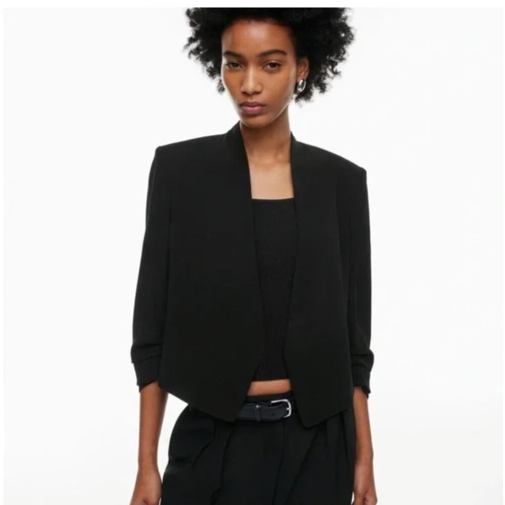 Aritzia Babaton Power Waist Open Front Blazer Black - Picture 2 of 2